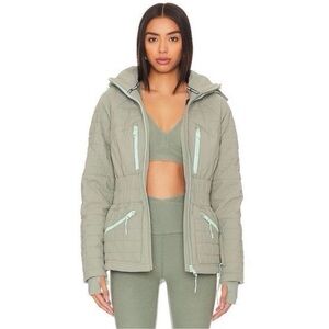 NWT Free People Movement All Prepped Ski Jacket Green Gray XS